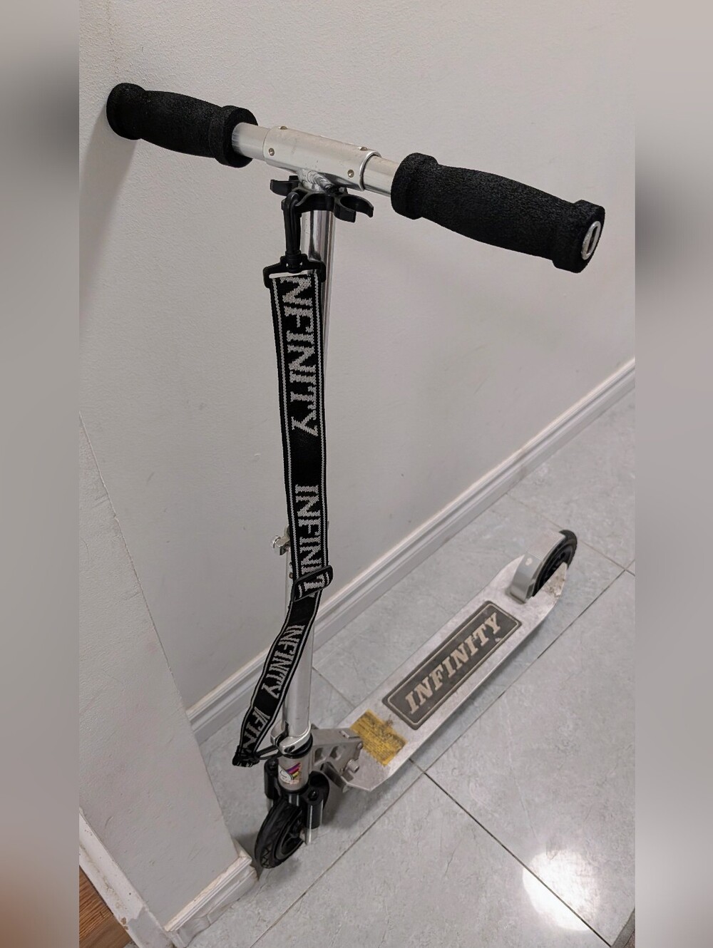 NFINITY Silver Aluminium Kick Scooter with Black Accents